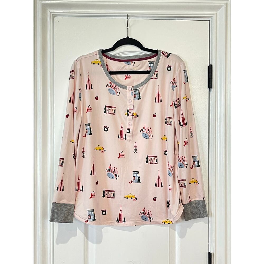 kate spade Women’s Pajama Top Shirt Rayon/Spandex  Size X Large - Picture 2 of 8